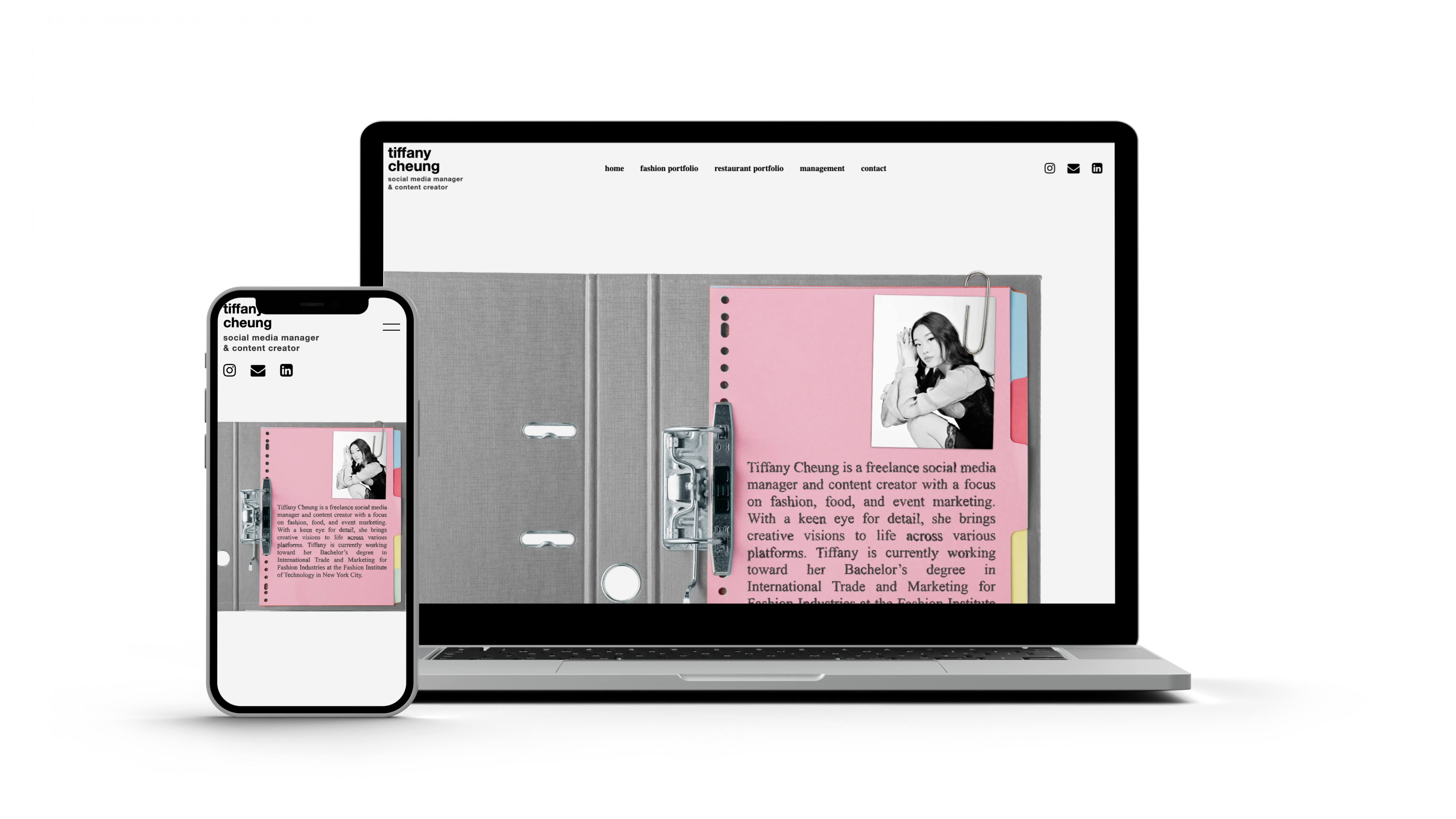 Tiffany Cheung Portfolio homepage preview